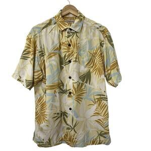 Tommy Bahama Hawaiian Silk Shirt Size M Palm Floral Beachy‎ Vacation Men’s